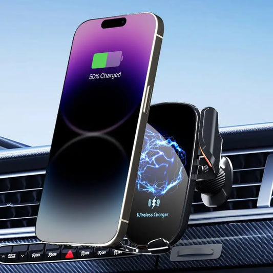 15W Wireless Charging Phone Holder Car Mount Special Fixed Bracket Base Auto-Clamping Car Phone Holder Car Accessories Device